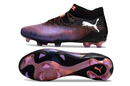 Chuteira Puma 8 Ultimate FG Preta e Roxa - Neymar, design moderno e performance ideal para campo.