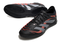 Chuteira Futsal Adidas Predator Elite Fold Over Tongue IC em preto e grafite com detalhes em vermelho