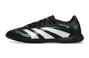 Chuteira Futsal Adidas Predator Elite Tongue IC - Preta, Branca e Azul, ideal para controle e precisão em jogos.