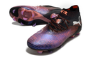 Chuteira Puma 8 Ultimate FG Preta e Roxa - Neymar, com design moderno e tecnologia para desempenho em campo.