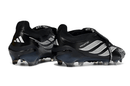 Chuteira Adidas Predator Elite FG 26 - "Finishers Steel" - Preta, vista traseira em ângulo.