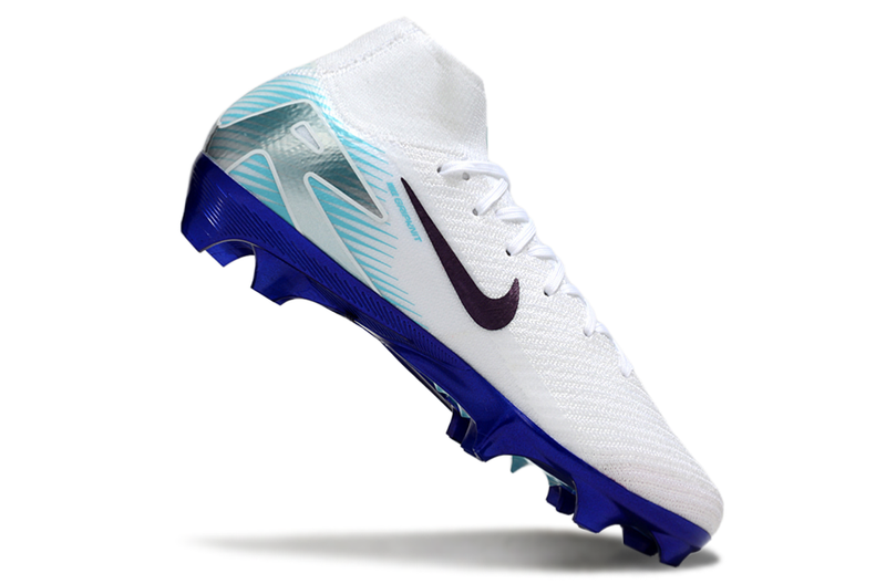Chuteira Nike Air Zoom Mercurial Superfly 10 Edição Especial Elite FG - Branca e Azul