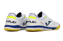 Chuteira Futsal Joma Top Flex Rebound IC Branca, Azul e Amarela