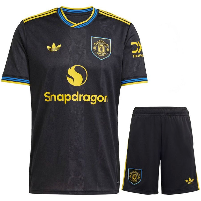 Conjunto Infantil Manchester United terceiro equipamento 2025/26