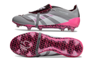 Chuteira Adidas Predator Elite Fold-Over Tongue FG - Cinza, Rosa e Branca