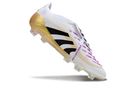 Chuteira Adidas Predator Elite Fold-Over Tongue FG - Branca, Dourada e Preta