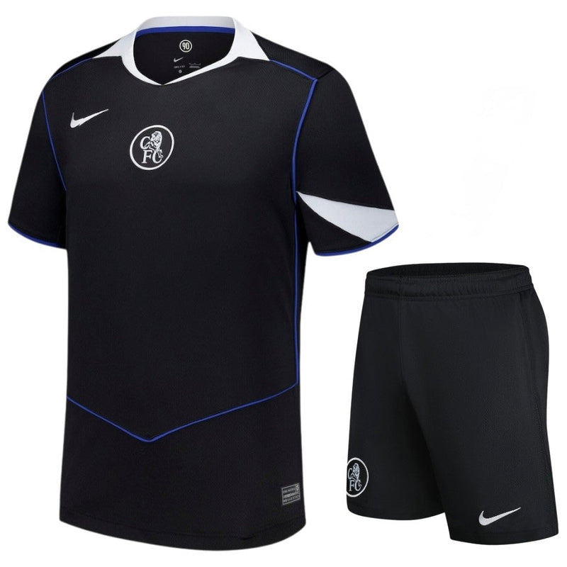 Conjunto Infantil Chelsea terceiro TOTAL 90 2025/26 preto