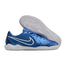 Chuteira Futsal Tiempo 10 Legend Elite IC Azul com design azul e sola branca
