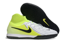 Chuteira Futsal Nike Phantom Luna IC - Branca, Verde e Preta "Mad Voltage Pack" em fundo branco.