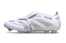Chuteira Adidas Predator Elite Fold-Over Tongue FG - Branca, Azul e Prata
