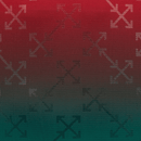 Detalhe da estampa em vermelho e verde do AC Milan x Off-White 24/25 - Camisa oficial da equipe.