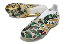 Chuteira Adidas Predator Elite FG LL - Ed. "Bape" com design exclusivo e icônico em camuflagem.