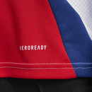 Detalhe do tecido da camisa Arsenal home 24/25 com tecnologia AEROREADY