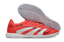 Chuteira Futsal Adidas Predator Elite Fold-Over Tongue IC em laranja e branca, modelo leve e confortável.