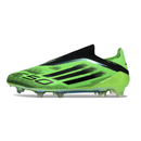 Chuteira Adidas F50 FG Elite Sparkfusion Verde e Preta com design inovador e cores impactantes.