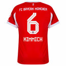 Camisa FC Bayern München home 25/26 com o número 6 e o nome Kimmich nas costas.