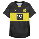 Camisa away Borussia Dortmund 24/25, modelo preto e amarelo, fabricada pela Puma.