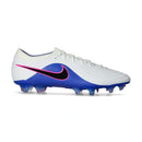 Chuteira Nike Tiempo Maestro Elite FG Branca, Rosa e Azul do Attack Pack com tecnologia Flyknit.