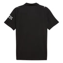 Camisa preta Manchester City away 25/26, vista traseira, com detalhes em preto e branco.