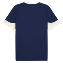 Camisola Portugal treino 25/26, vista traseira, em azul escuro e detalhes em branco.