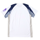 Camisola do Tottenham Hotspur Principal 2025–2026, branca com detalhes em azul-marinho e cinzento, escudo centralizado e design moderno da Nike.