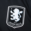 Camisola secundária Aston Villa 2025/26 Adidas masculina, preta com mangas cinzentas e detalhes em azul-celeste, escudo e logótipos em branco.