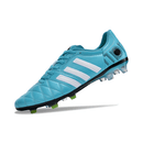 Chuteira Adidas AdiPure 11 Pro FG Azul e Branca com design moderno e conforto excepcional para desempenho em campo.
