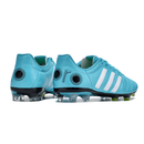 Chuteira Adidas AdiPure 11 Pro FG Azul e Branca com design ergonômico e tecnologia de ponta.