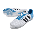 Chuteira Adidas AdiPure 11 Pro FG Branca e Azul - Toni Kroos, com design elegante e tecnologia avançada para desempenho em campo.