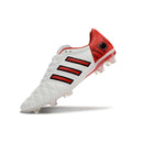 Chuteira Adidas AdiPure 11 Pro FG Branca e Vermelha, design moderno com tecnologia de conforto e performance.