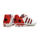 Chuteira Adidas AdiPure 11 Pro FG Branca e Vermelha com design moderno e ajuste perfeito para desempenho em campo.