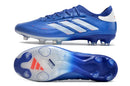 Chuteira Adidas Copa Pure+ FG Azul com design moderno e tecnologia avançada para desempenho em campo.