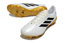 Chuteira Adidas Copa Pure III Elite FG - Branca e Dourada com sola FG e design elegante