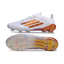Chuteira Adidas F50 Elite FG Branca e Dourada "Mo Salah" com design icônico e tecnologia de ponta para desempenho em campo.
