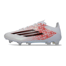 Chuteira Adidas F50 Elite FG Branca e Rosa "Lamine Yamal" com detalhes em rosa e design moderno.