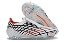 Chuteira Adidas F50 Elite FG Spider Branca e Vermelha com design inovador para desempenho em campo.