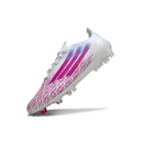 Chuteira Adidas F50 FG Elite - Branca e Rosa com design leve e tecnologia avançada.