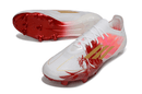 Chuteira Adidas F50 FG Elite Ed. "MO Salah" Vermelha, design exclusivo, desempenho em campos naturais.