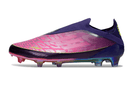 Chuteira Adidas F50 FG Elite Lamine Yamal Roxa e Rosa lateral com design moderno e tecnológico.