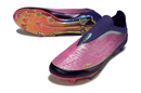 Chuteira Adidas F50 FG Elite Lamine Yamal Roxa e Rosa com design moderno e vibrante.