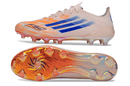 Chuteira Adidas F50 FG Elite - Laranja com design vibrante e sola com cravos para desempenho em campo.