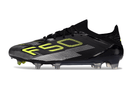 Chuteira Adidas F50 FG Elite Preta e Amarela com design arrojado e tecnologia de ponta para performance em campo.