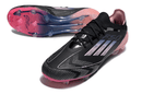 Chuteira Adidas F50 FG Elite Preta e Azul com design elegante e tecnologia avançada para desempenho em campo.