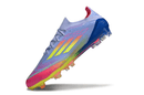 Chuteira Adidas F50 FG Elite Roxa, Rosa e Verde com design inovador e desempenho excepcional em campo.
