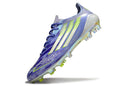 Chuteira Adidas F50 FG Elite Sparkfusion - Azul, ideal para desempenho em campos de futebol.