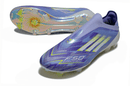 Chuteira Adidas F50 FG Elite Sparkfusion - Azul com design vibrante e tecnologia avançada para desempenho no futebol.