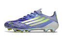 Chuteira Adidas F50 FG Elite Sparkfusion - Azul com design inovador e tecnologia para desempenho no futebol.