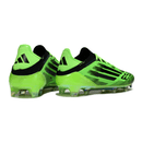 Chuteira Adidas F50 FG Elite Sparkfusion Verde e Preta traseira com design moderno e funcional
