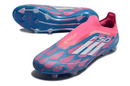Chuteira Adidas F50 LL FG - Azul e Rosa com design inovador para desempenho em campo.