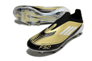 Chuteira Adidas F50 LL FG - Dourada e Branca com design elegante e tecnologia de ponta para melhor desempenho em campo.